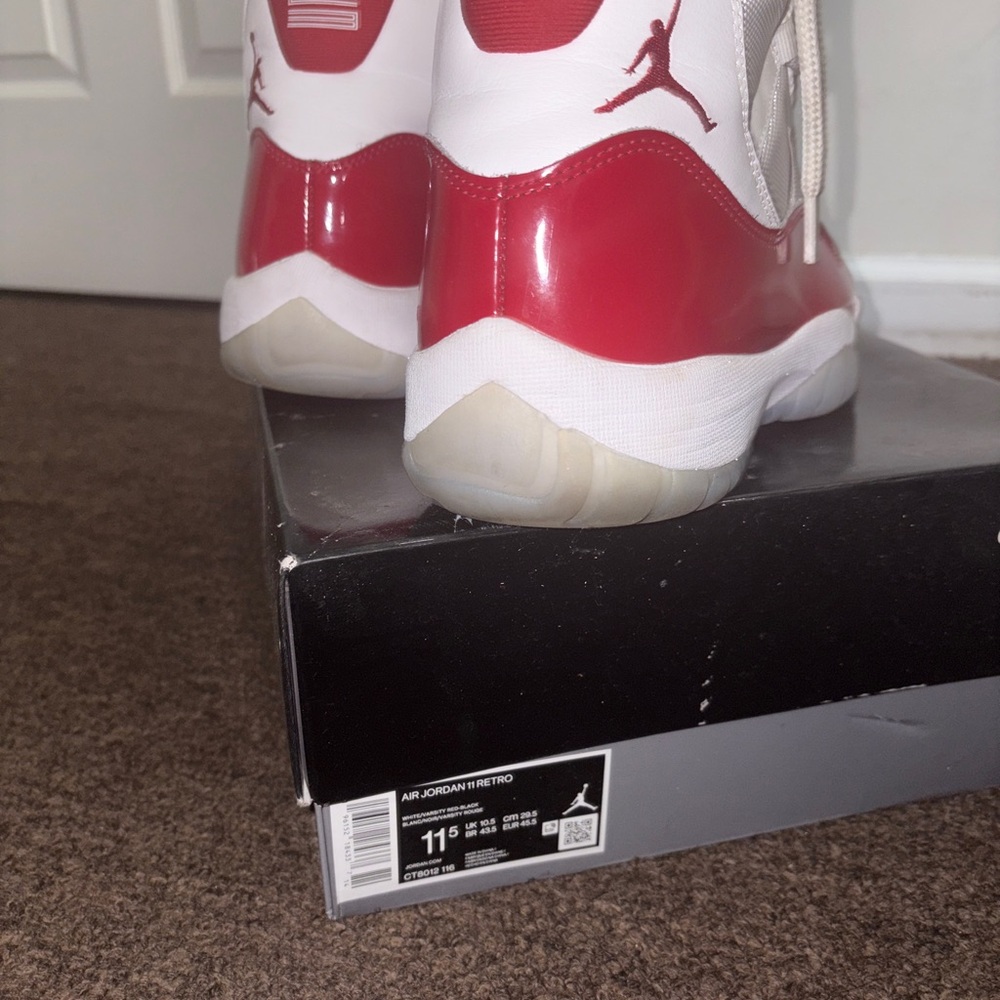 Jordan Red and White Sneakers Classic Design